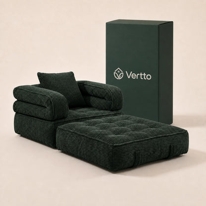 Foldable Cloud Sofa Bed in Green