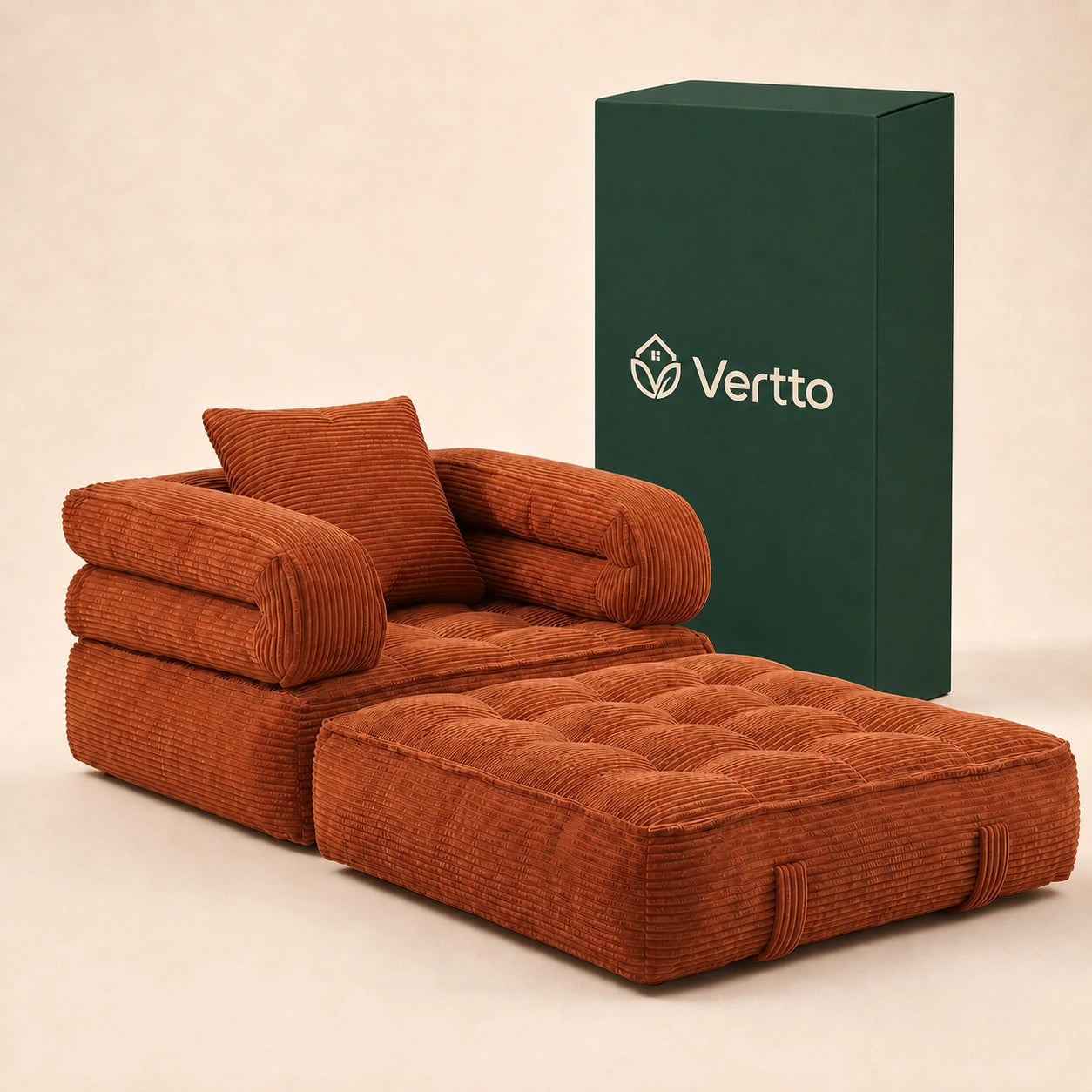 Faltbares Cloud-Schlafsofa in Orange